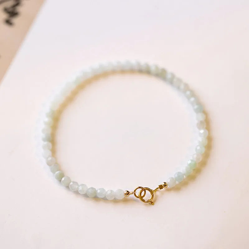 Korean style retro jade bracelet with ball design showing multiple size options