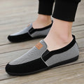 Men's solid colour canvas board shoes with round toe and rubber sole