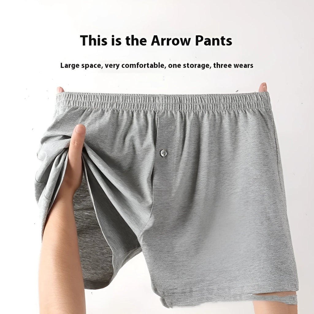 Men's pure cotton boxer shorts high waist loose fit light grey dark blue black colours