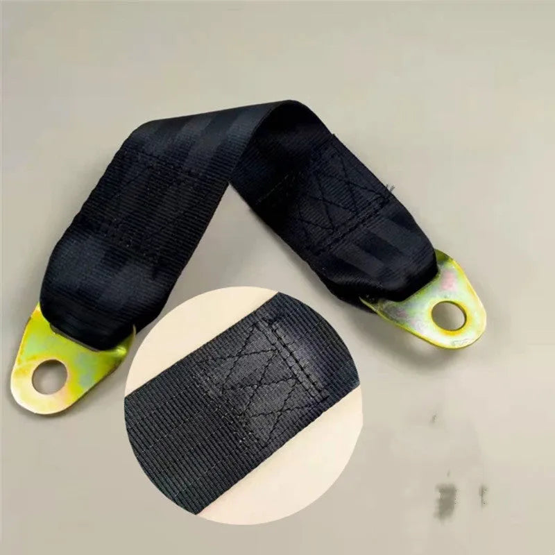 Polyester door fixing strap with screws and nuts for temporary door security.