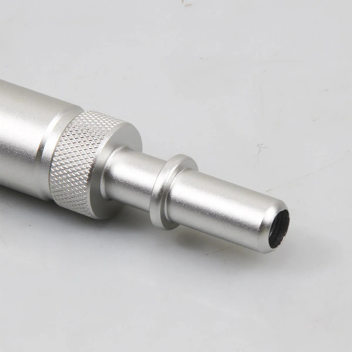 Silver metal transmission refuelling joint tool VAS6262-9 for automotive workshop use