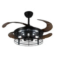 Industrial-style 42-inch ceiling fan lamp with invisible acrylic blades and integrated light shade