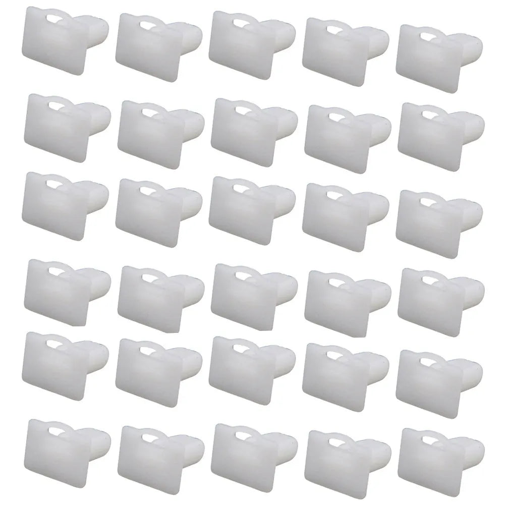 60 piece kit of D318 style black automotive plastic push rivet clips for interior trim.