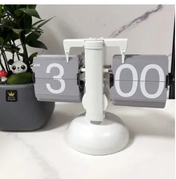 Flip digital clock, retro table clock, 21x8x16cm, battery quartz movement, black grey white options