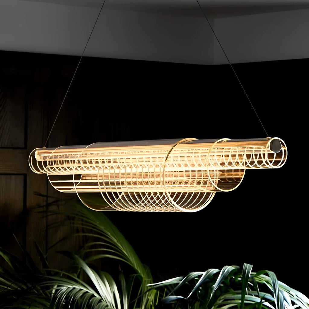 Modern glass pendant lamp with minimalist design for restaurant and bar lighting