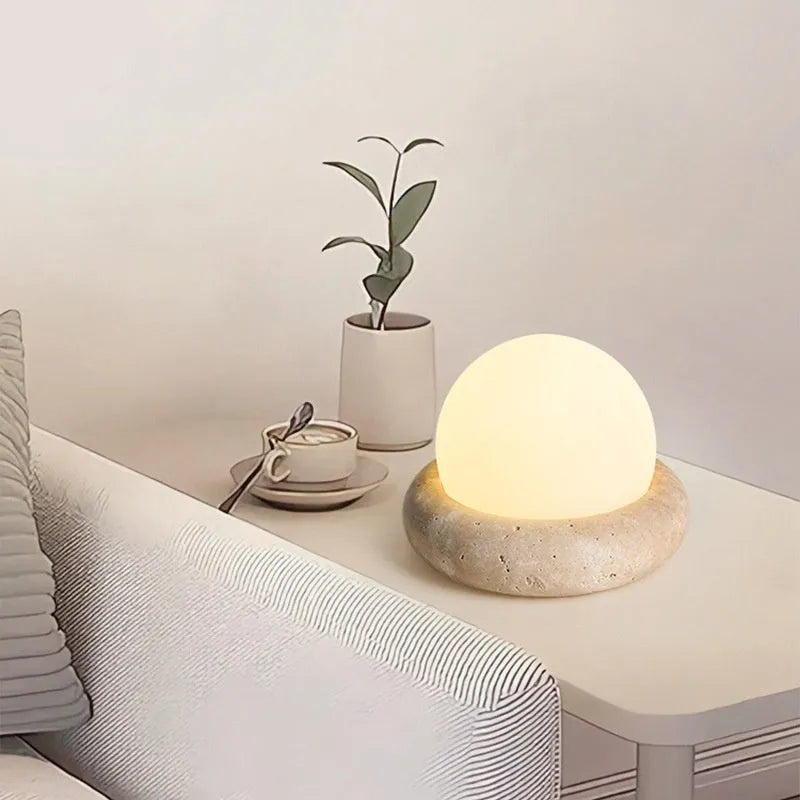 Cream coloured remote control bedside night lamp with modern design for children's bedrooms