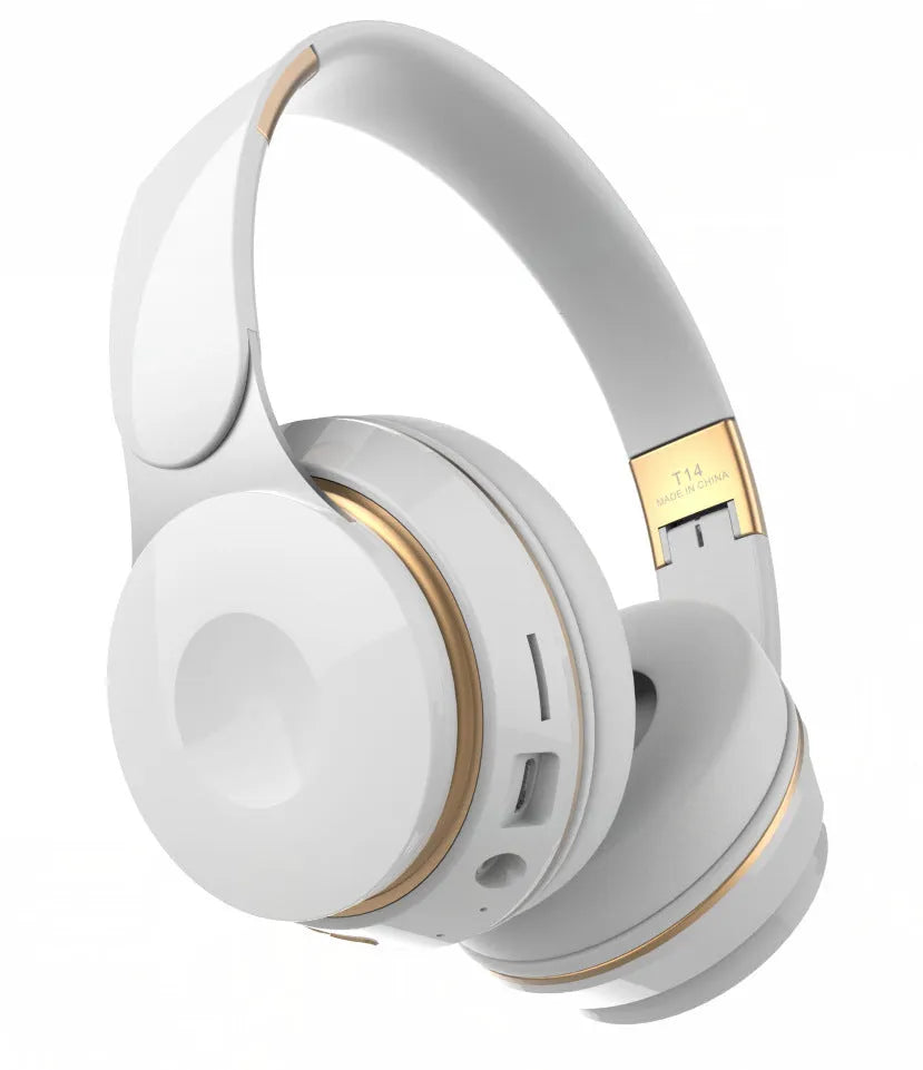 Foldable Bluetooth wireless headset in black, white, green, blue, or pink colour.