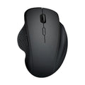 Black or grey wireless laptop mouse with USB charging cable on white background