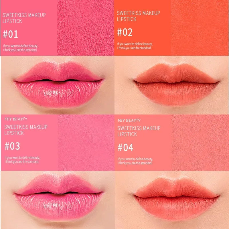 Fey Beauty moisturising lipstick bullet in Cameo Brown shade, 3.8g, non-fading and non-staining formula.
