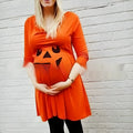 Orange cotton maternity dress available in sizes S through 5XL for seasonal maternity wear