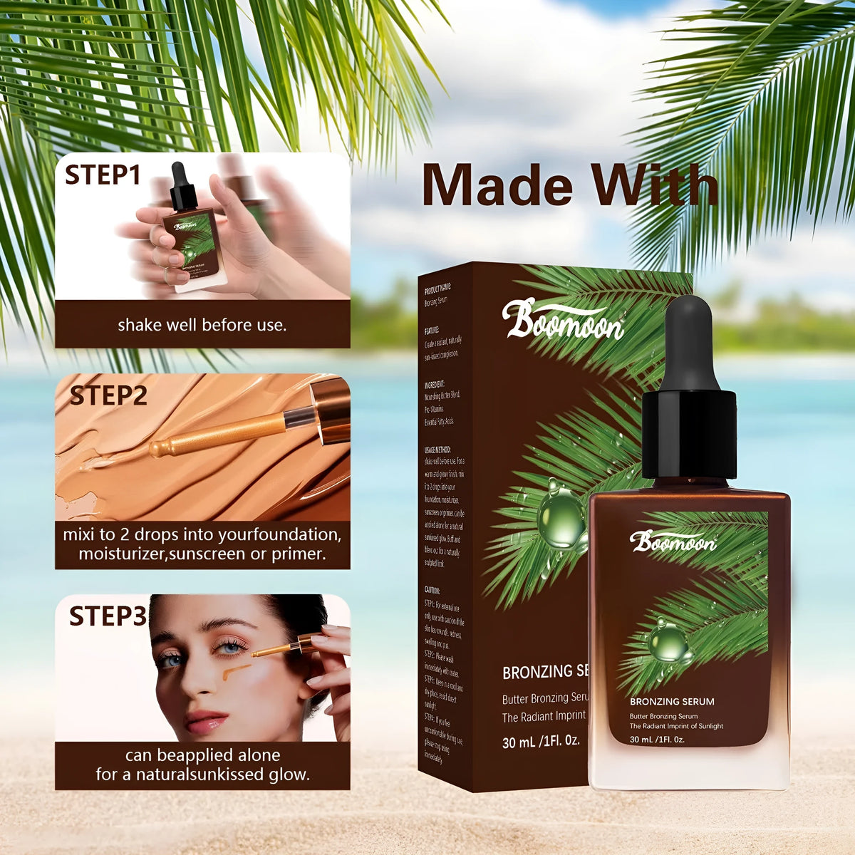 Bronze Black 30ml bottle of moisturising care solution for colour contact lenses