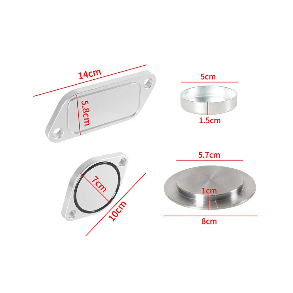 Silver aluminium alloy valve cover for automotive exhaust gas recirculation system replacement