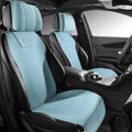Tailored ultra thin leather car seat cover in fur material, shown in Hermes Orange colour.