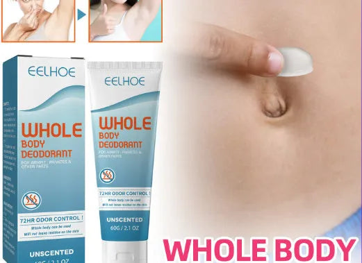 EELHOE Body Deodorant Cream 60g tube with natural extracts for armpit and foot odour control
