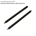 Two-segment push-and-pull fitness stick with attached rope next to its carrying bag.