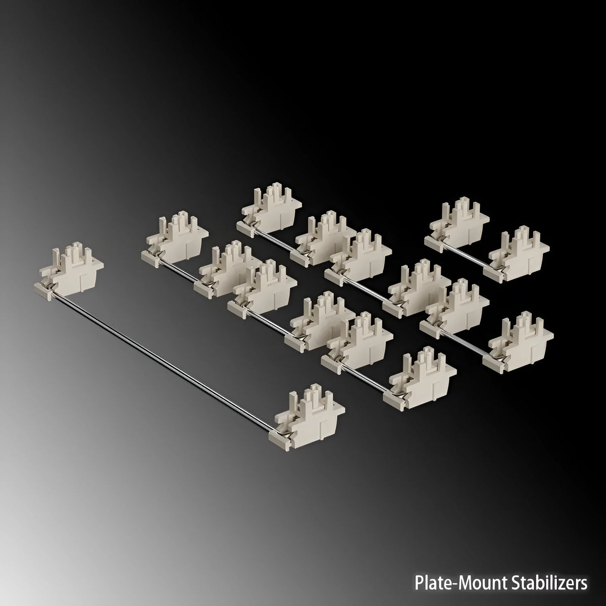 Keyboard shaft mechanical keyboard accessories kit with stabilisers in black and milky white colours
