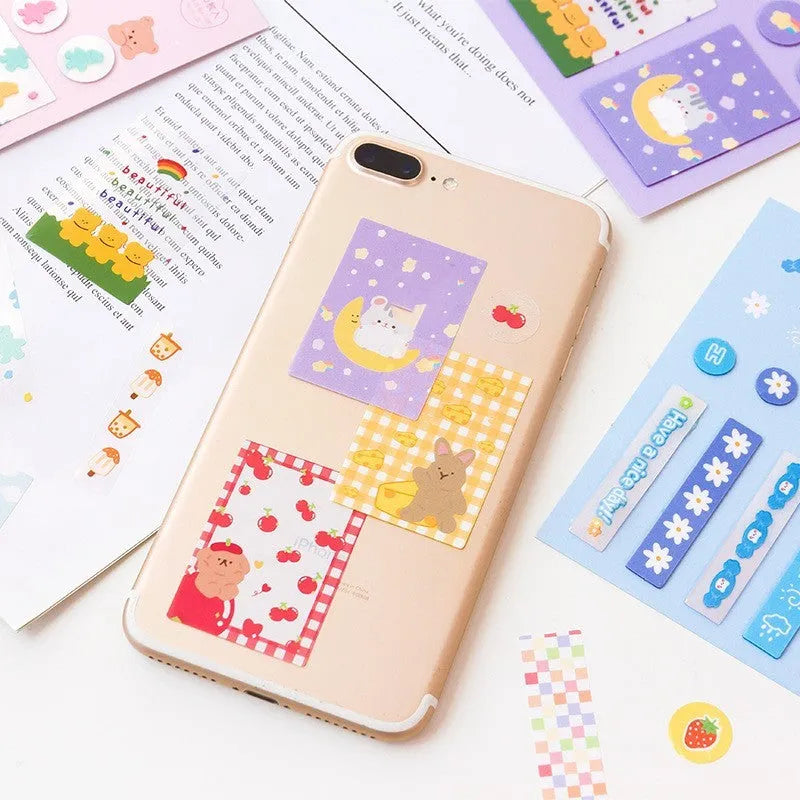 Plastic index stickers in various colours and styles for page marking in notebooks and journals
