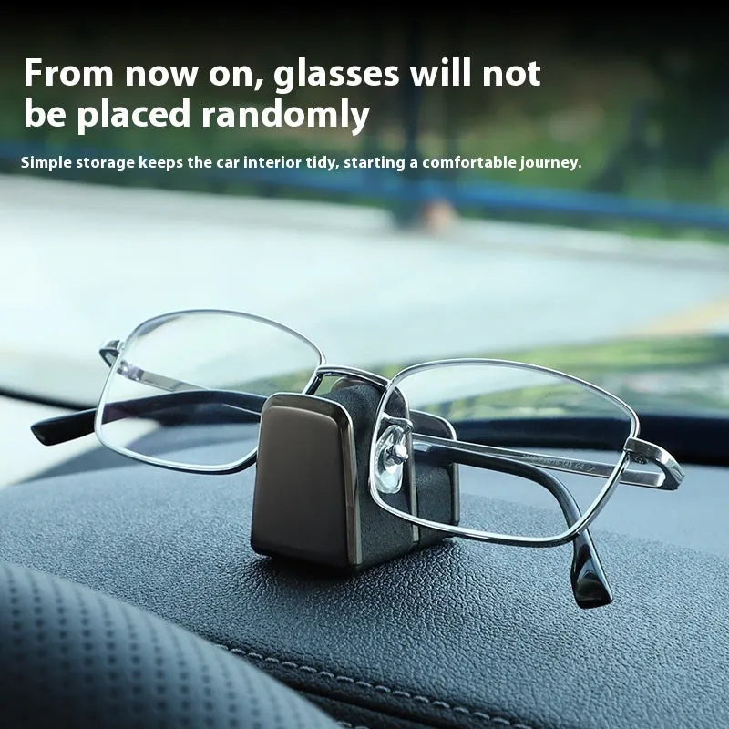 Car dashboard sunglasses clip nose pad holder in zinc alloy leather construction