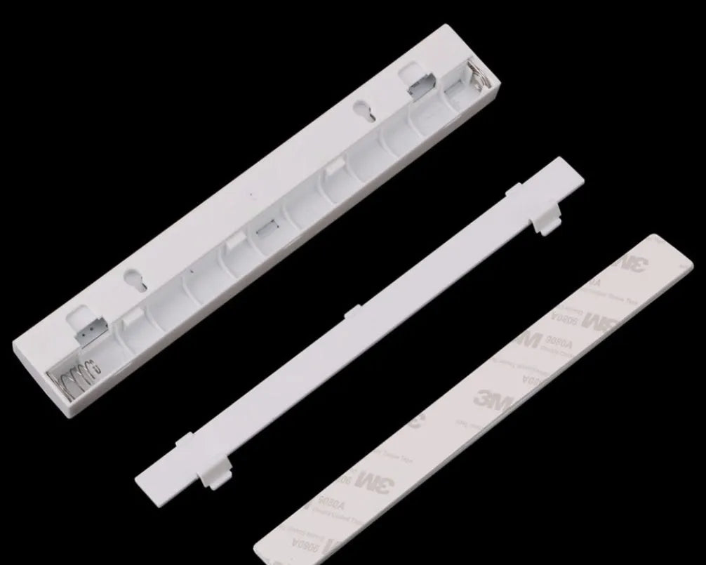 Aluminium magnetic LED closet light with motion sensor in white or warm white, shown mounted inside a wardrobe.