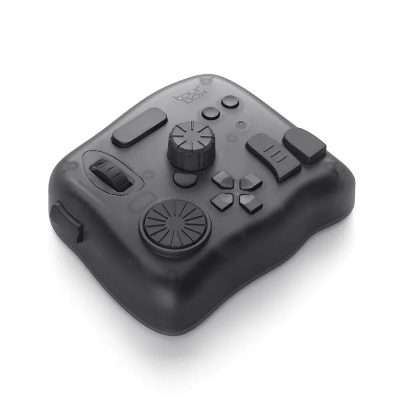 TourBox NEO USB digital editing controller and auxiliary keyboard with portable bag.