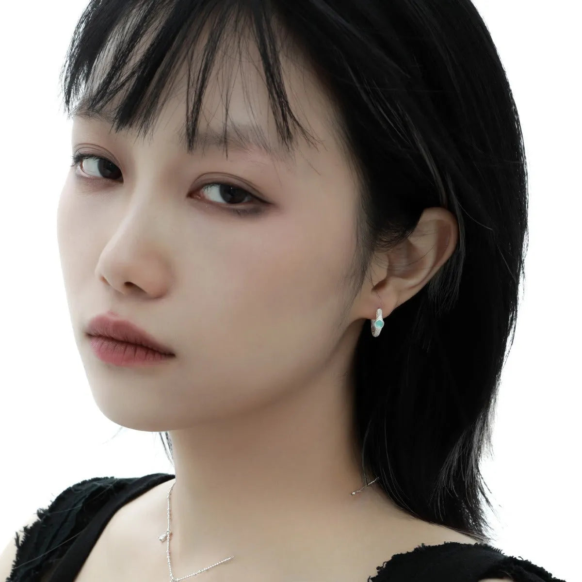 925 silver burnt silver geometric ear clips with circular design - clip-on earrings for women