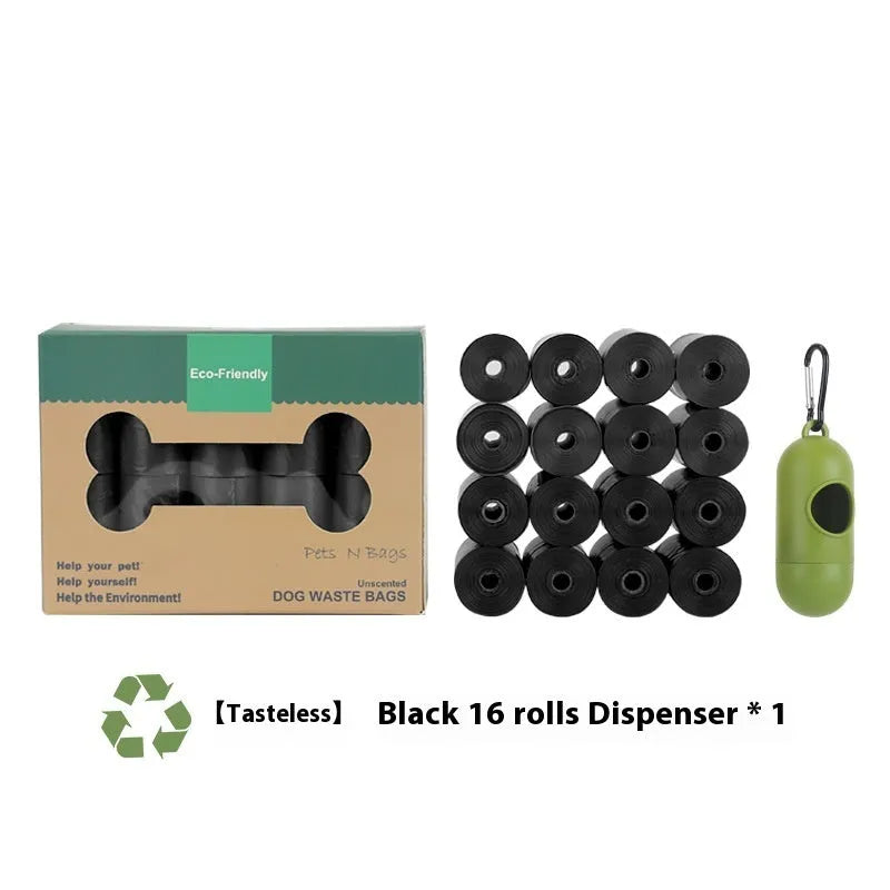 EPI degradable pet waste bags in green colour with optional dispenser unit