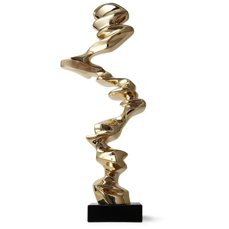 Abstract still life decorative ornament in natural resin with modern minimalist design