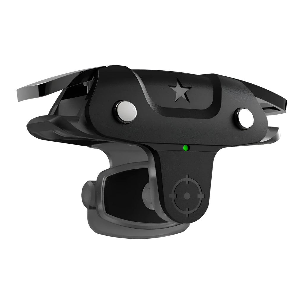 Black F5 wireless Bluetooth game controller for mobile phones, showing compact handheld size
