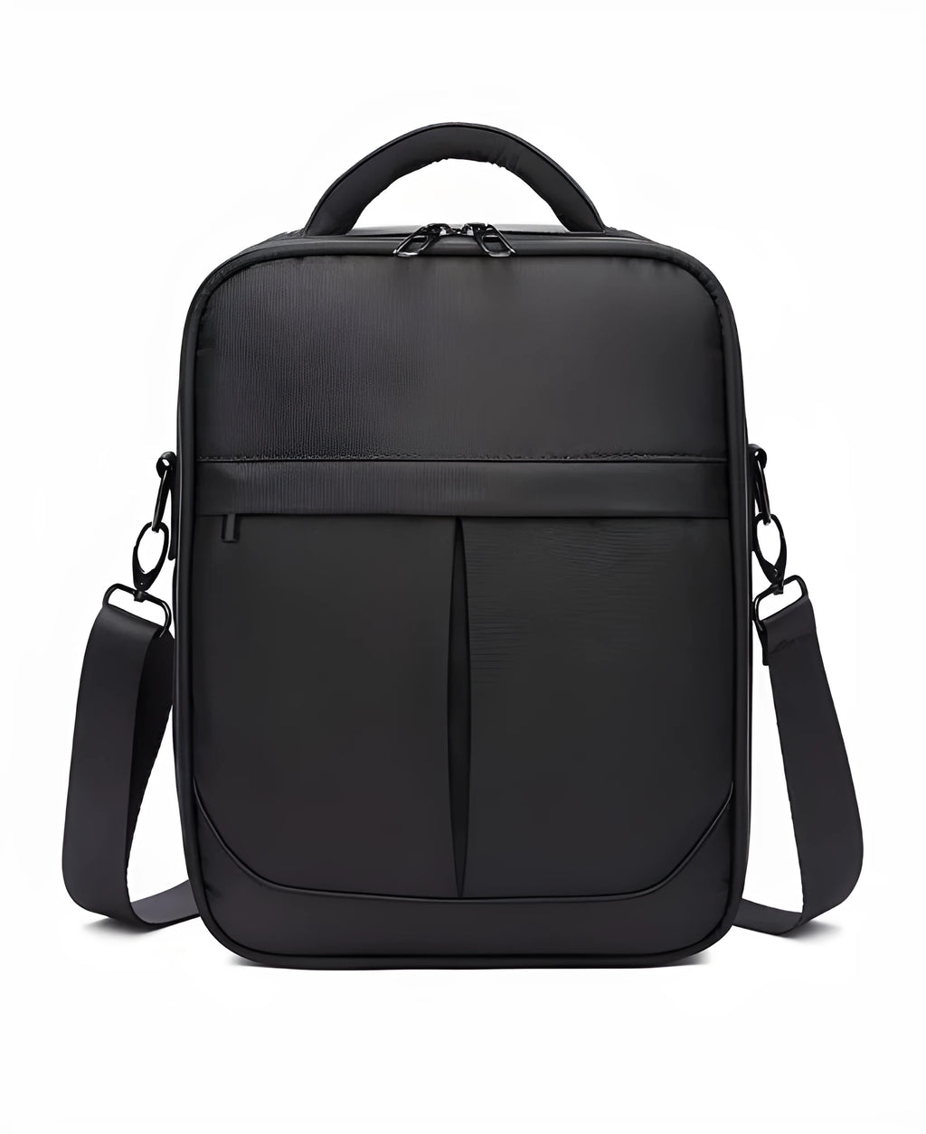 Black Oxford fabric men's messenger bag with single shoulder strap