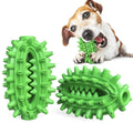 Green cactus-shaped dog toothbrush toy for aggressive chewers with textured dental cleaning surface