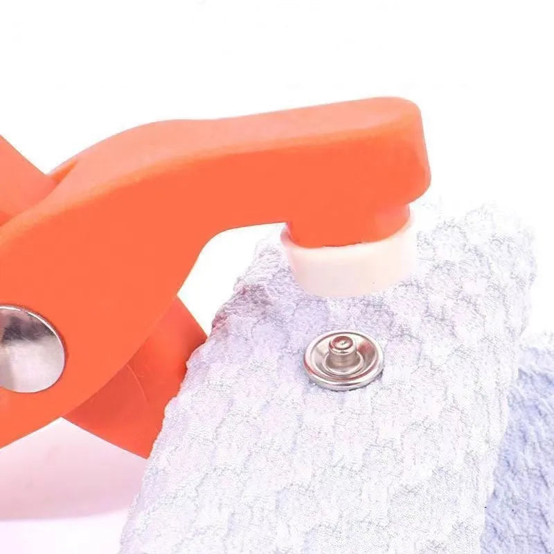 Stainless steel five-claw no-sew suit button for clothes, 9.5mm size, with pliers.