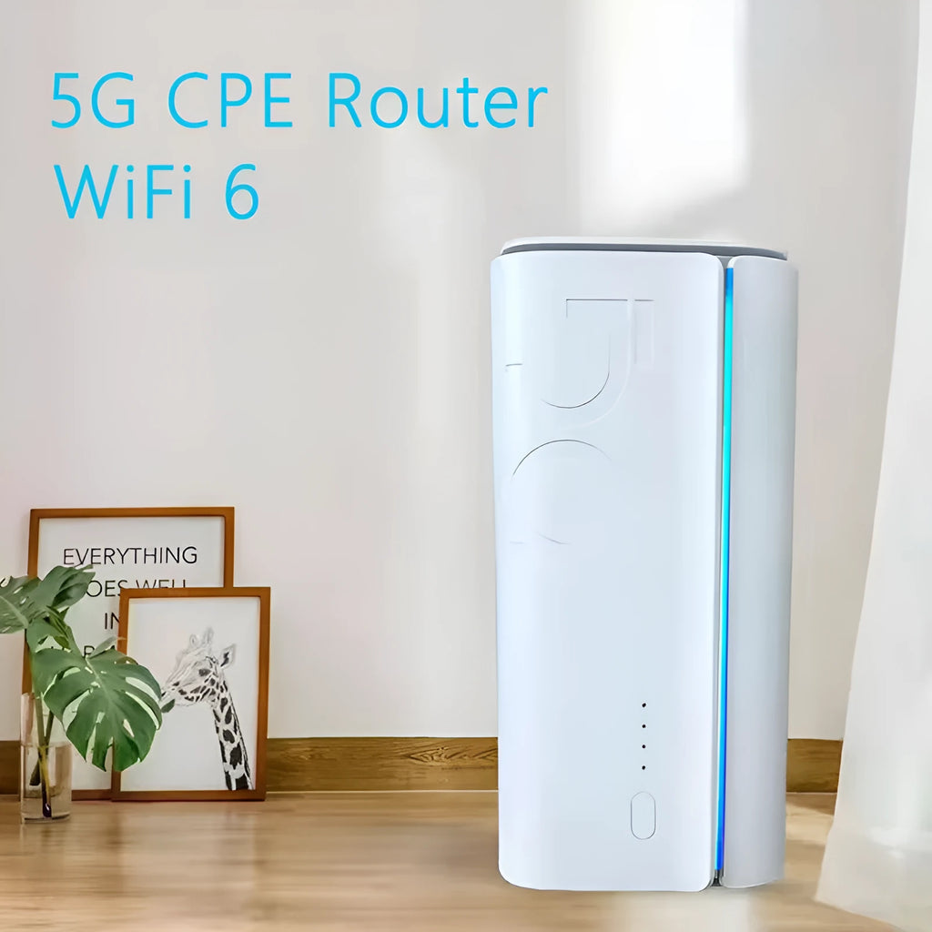 Compact 4G CPE wireless router with data cable and manual for wired to wireless network conversion