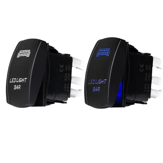 Black off road LED spotlight wiring harness with switch for light bar installation