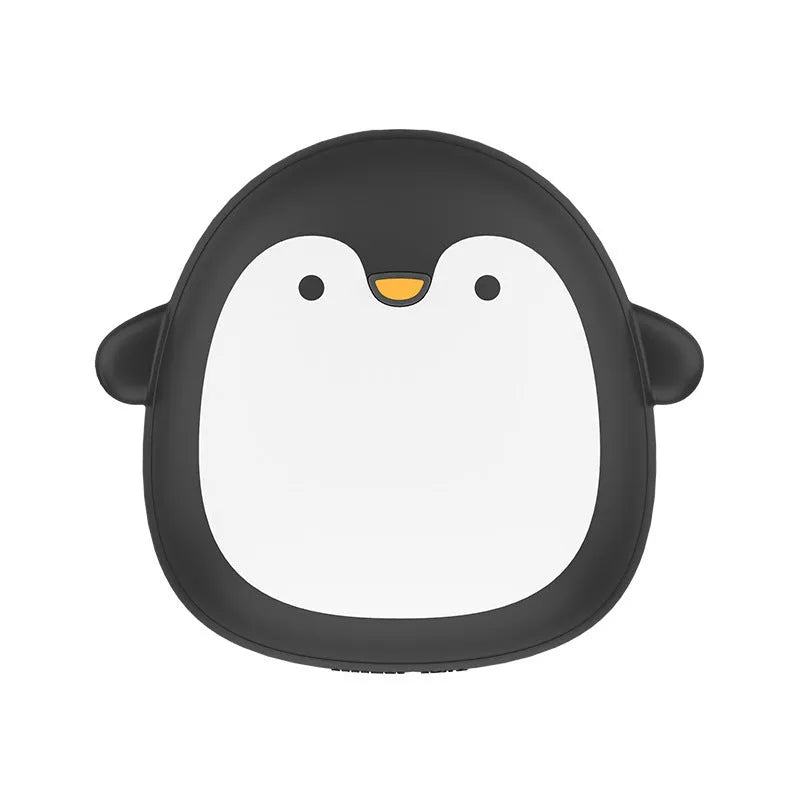 Cartoon penguin polar bear USB rechargeable hand warmer with power bank function in black, white, or whiteblack