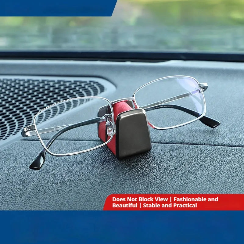Car dashboard sunglasses clip nose pad holder in zinc alloy leather construction