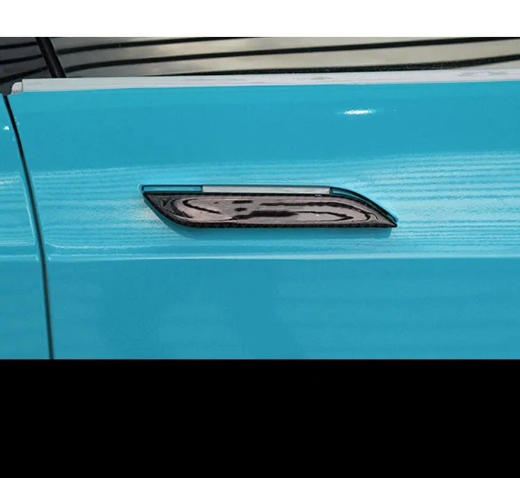 Four carbon fibre adhesive door handle stickers for ModelS anti-scratch protection