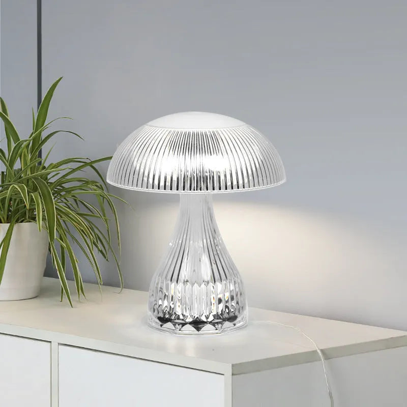 Small rechargeable touch night lamp with three-colour LED light measuring 20x16cm