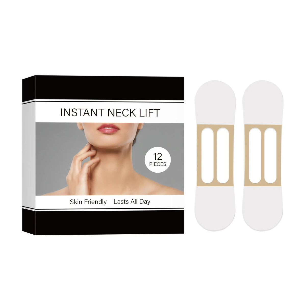 12 pack of invisible breathable neck lift stickers for physical lifting and fade neck pattern