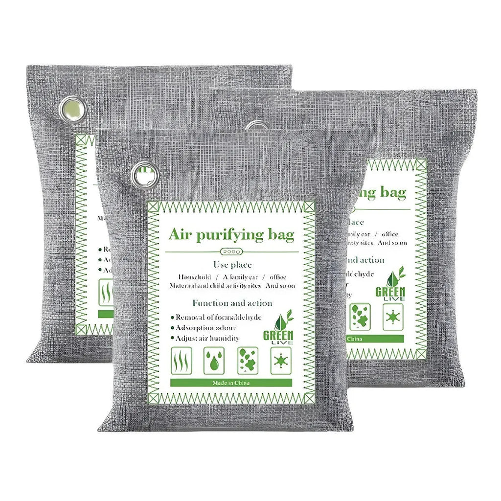 Bamboo charcoal wrapped activated carbon bags for formaldehyde removal in 100g, 200g and 500g sewing styles