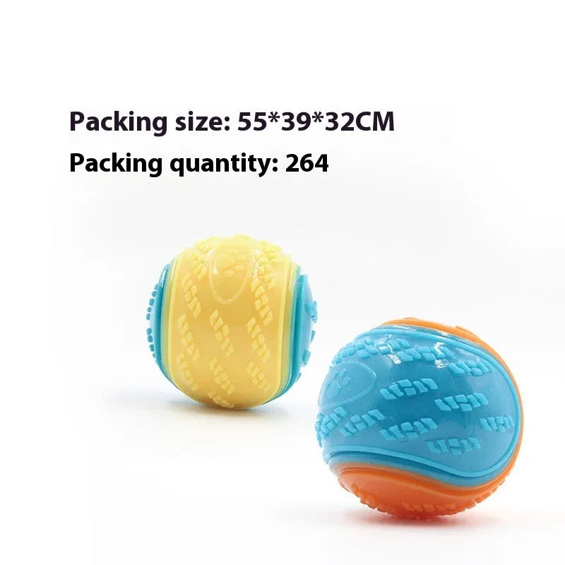 TPR rubber dog training ball in bright colours with 6.5cm diameter for molar exercise