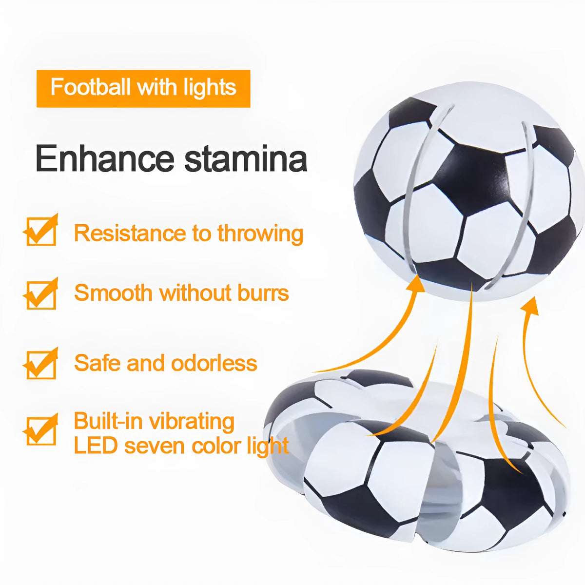 Glowing bouncy ball dog toy that transforms into flying disc with six colour options