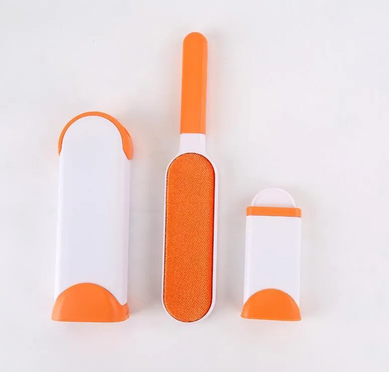 Self-cleaning pet hair removal comb brush for sofas with double-sided sticky roller