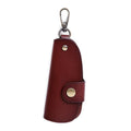 Handmade genuine leather car key case in black, brown, coffee or purplish red