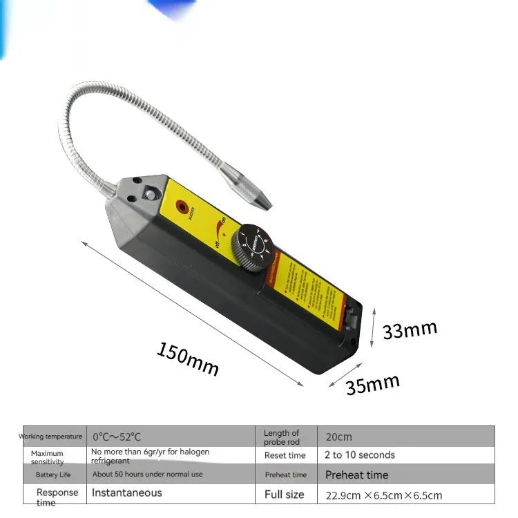 WJL-6000 electronic halogen leak detector with extended 20cm probe for refrigerant system testing