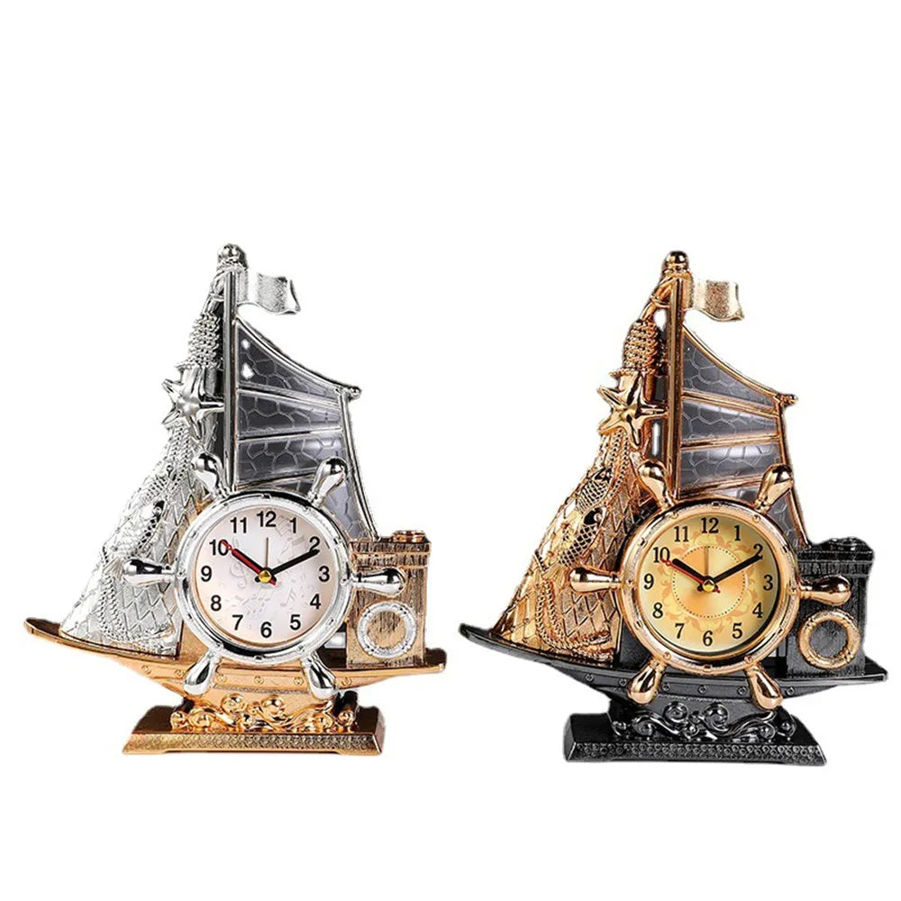 Creative gold or silver alarm clock for bedroom décor with plastic construction