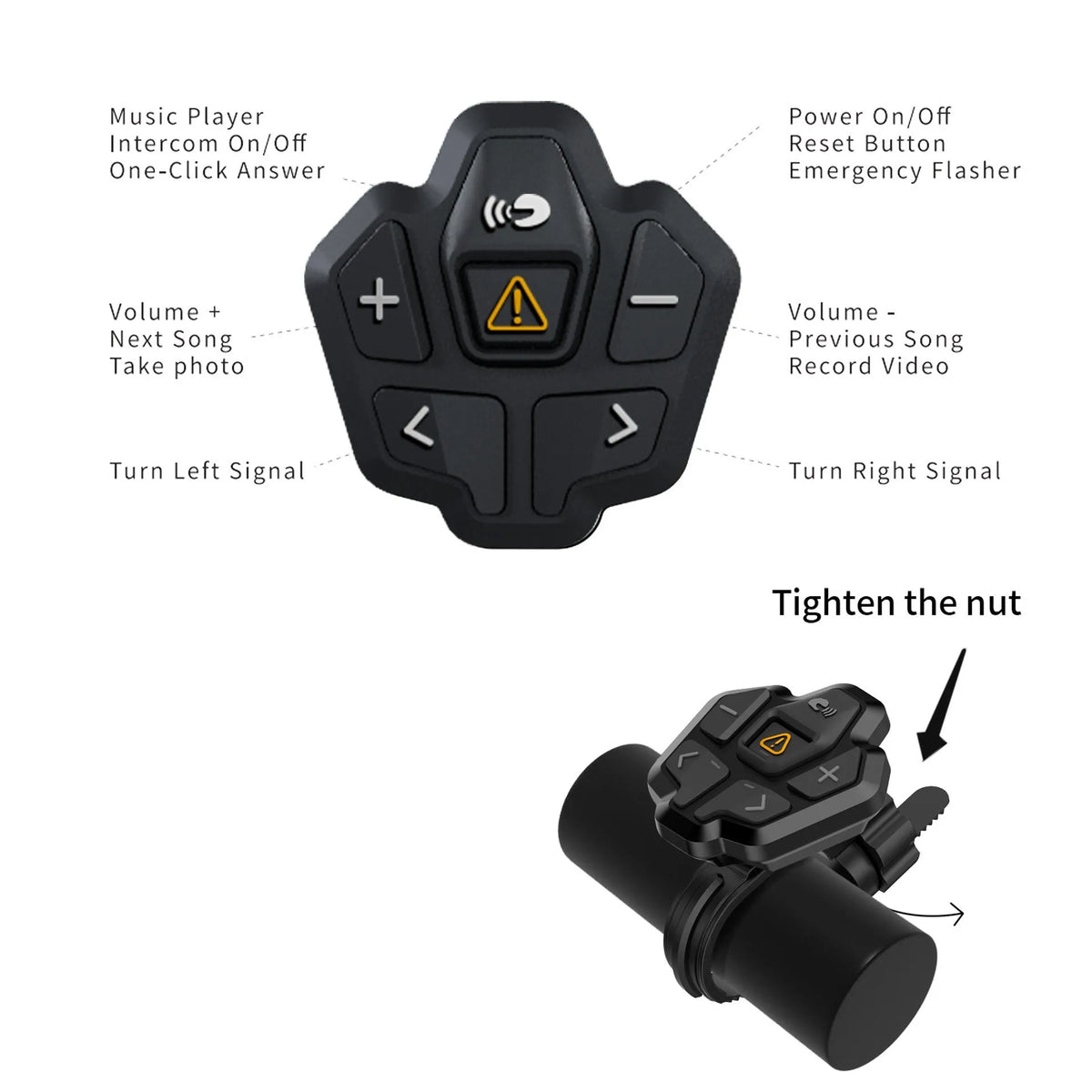 Black and grey smart Bluetooth helmet with integrated warning light for adult cyclists