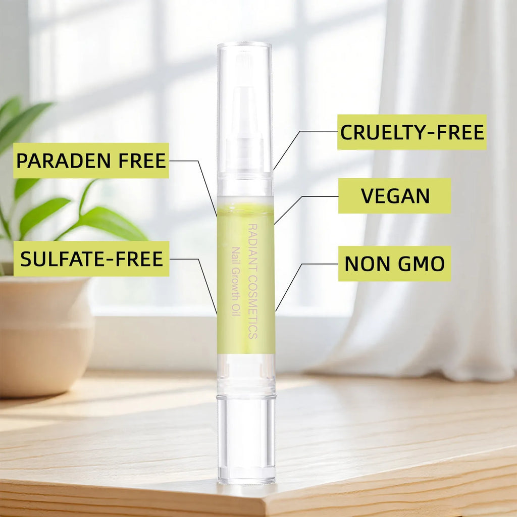 3ml bottle of clear nail growth treatment oil for cuticle care.