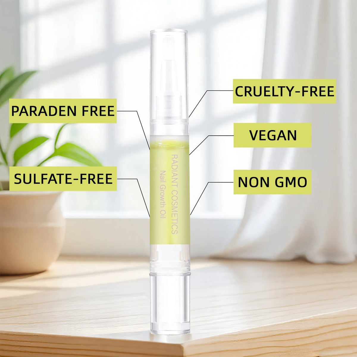 3ml bottle of clear nail growth treatment oil for cuticle care.