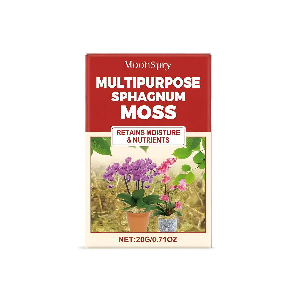 Loose dried sphagnum moss portion weighing 20g for gardening and terrarium use.