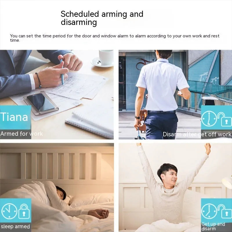 WiFi magnetic door sensor alarm unit for home security with wireless connectivity